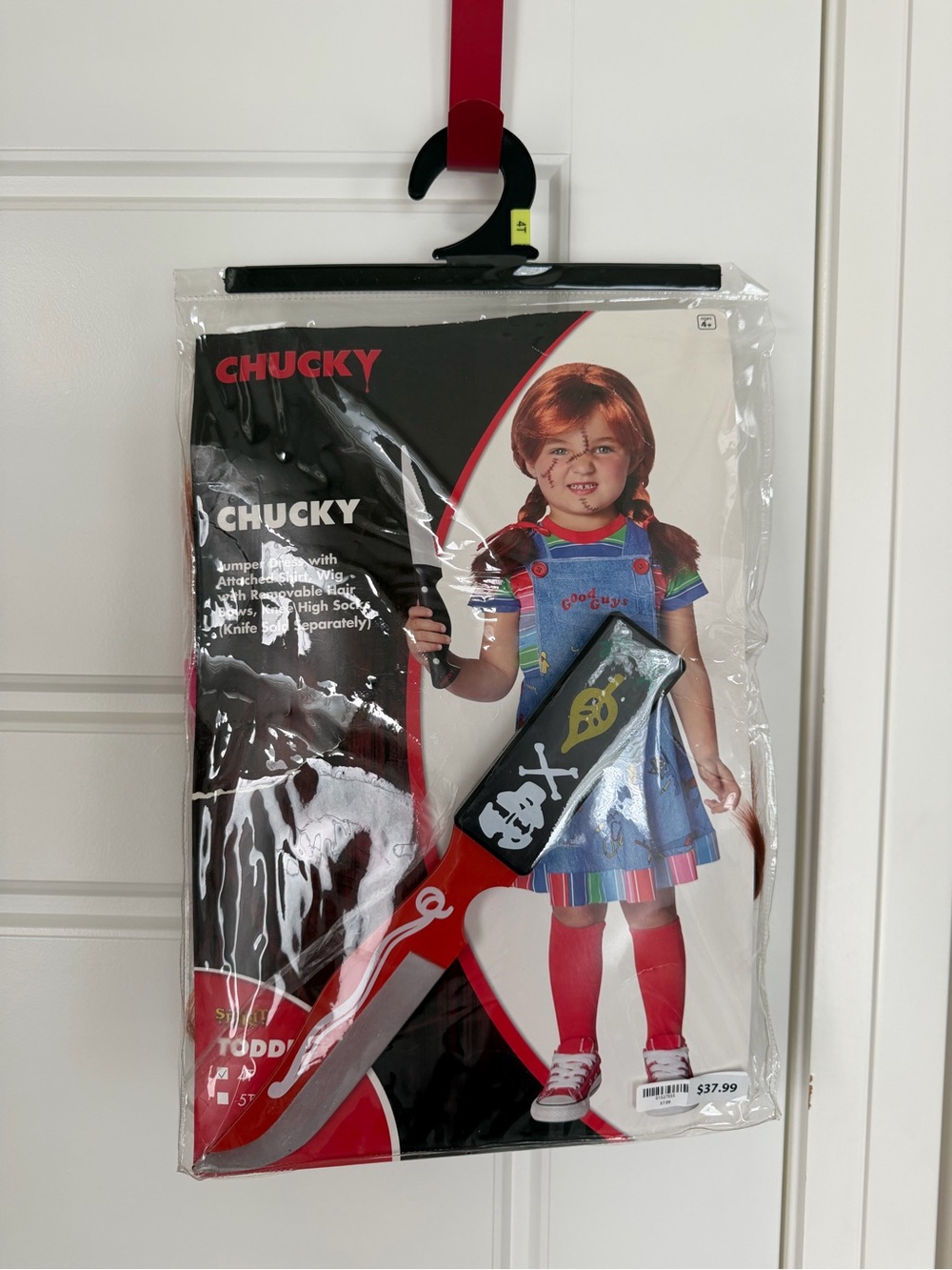 Toddler Chucky Costume - Blue Dress with Red Accents